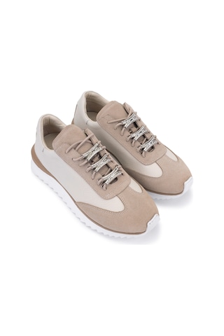Tamer Tanca Kadın Hakiki Deri Bej Sneakers & Spor Ayakkabı 1201 4004 Bn Ayk Y26 Bej Fltr/bej Suet