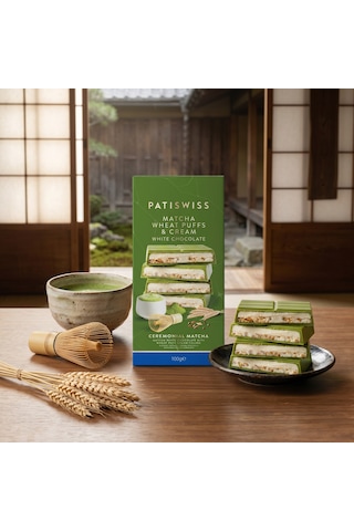 Buğday Patlaklı Krema Dolgulu Matchalı Beyaz Çikolata,100g