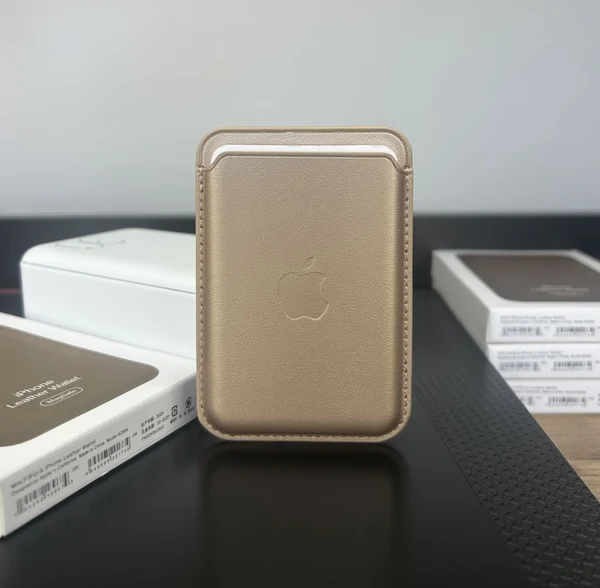 Magsafe Deri Cüzdan Kartlık Tüm Modellerle Uyumlu - Bordo Gold