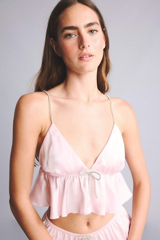 Defacto Regular Fıt Askılı Saten Pijama Üst G1175ax26sppn648 Pembe-pn648