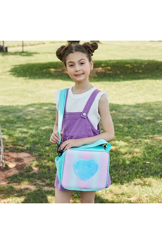 Moveevo Pembe Renkli Isı Saklama Sandviç Çantası - Güneş Işığı Desenli, Hafif, Tek Askılı Piknik & Öğle Yemeği Çantası Çok Renkli