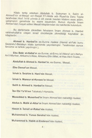İmam Ahmed B. Hanbel'in Akide Fetvaları / Ebu Muaz Seyfullah E...