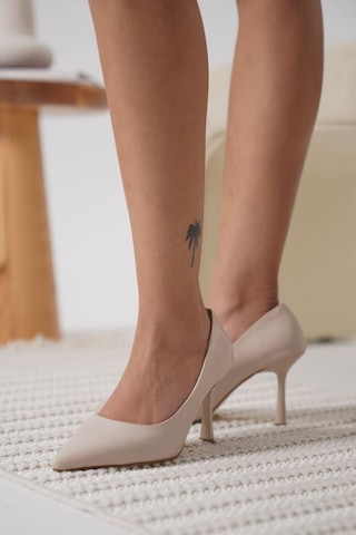 Zelena Kadın Mat Bej Stiletto Bej