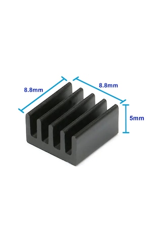 8.8mm X 8.8cm X 5mm Alüminyum Metal Soğutucu Blok Radyatör Amfi Led Entegre Transistor Vga Ram Memo