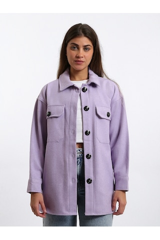 Lcw Vision Lila Oversize Kadın Gömlek Ceket