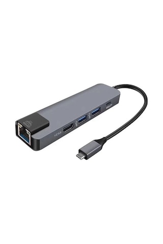 Type C To Pd+ssx2+hdtv+type C+rj45 Çevirici Adapter 5 Port