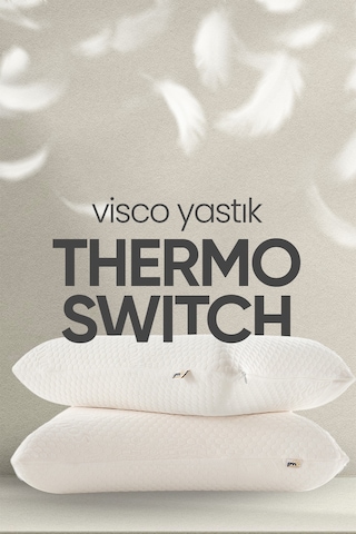 Akıllı Isı Hafızalı Tombul Visko Yastık - Ortopedik Termal Isı Dengeleyici Termoswıtch Lüx Yastık Beyaz
