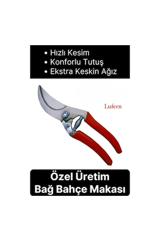 Özel Üretim Bağ Ağaç Budama Makası Üzüm Bahçe Çiçek Gül Bitki Narenciye Eğri Dal Kesme Aleti