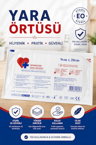 Ds Sağlık Nonwoven Yara Örtüsü 9cm 20 50'li