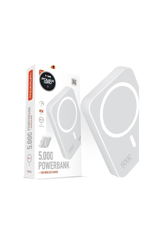Powerway 5.000mah Pd15w Magsafe Kablosuz Wireless Taşınabilir Şarj Cihazı Beyaz Powerbank Txm5