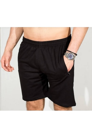Unisex Penye Baharlık Şort Siyah