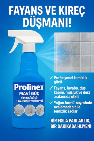 Prolinex Ultra Güçlü Banyo Temizleyici,kireç Çözücü, Derj, Fayans,