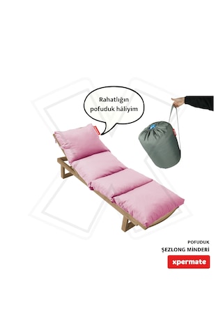 Xpermate Pofuduk Şezlong Minderi 60x180x12cm Su İtici, Pembe