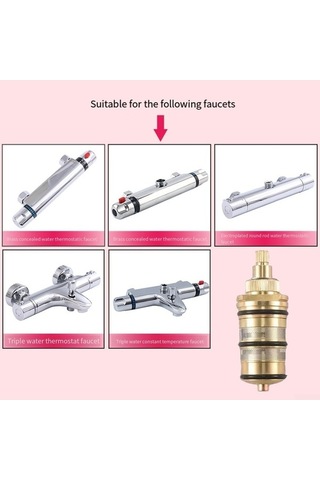 Didadodo Termostatik Mikser Vanası, Duş Vanası, Pirinç Yedek Termostatik Aureate Aureate