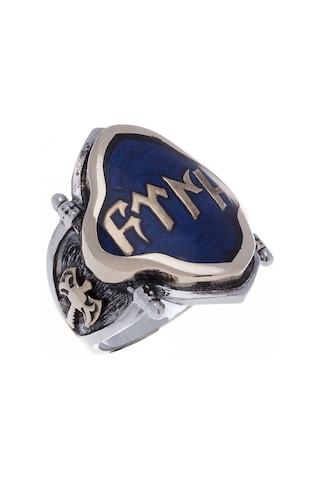 925 Ayar Gümüş Mineli Türk Yazılı Yüzük