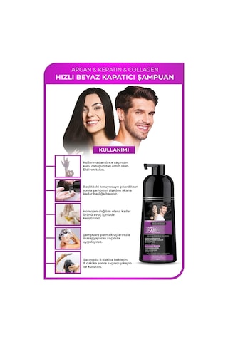 Hızlı Beyaz Ve Gri Kapatıcı Şampuan Siyah 420 Ml 6 Adet Tüm Saç Tipleri