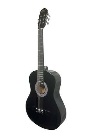 4/4 39 İnç Siyah Klasik Gitar Seti Sap Ayarlı Kılıf Askı Pena Kapo Sticker Çevirici
