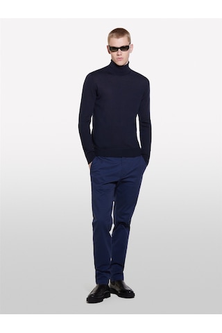 Sisley Erk Pamuk Karışımlı Dar Kesim Chino Pantolon Erkek Soluk Lacivert Pantolon - 324a4jgcsf04w