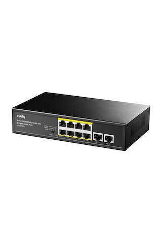 Cudy FS1010PG 8 Port 10/100 Mbps Poe + 2 Uplink Port Rack Mount Metal Switch