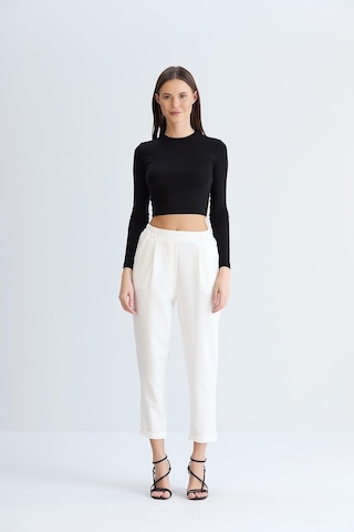 Sortie Collection Duble Paça Bel Lastikli Pantolon Ekru-ekru Ekru