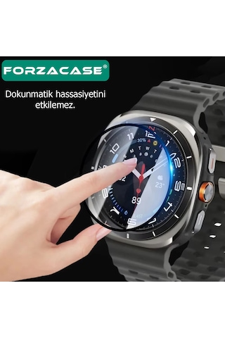 Forzacase Samsung Galaxy Watch 7 Ultra Uyumlu Çerçeveli Tam Kaplayan 3d Pet Ekran Koruyucu Film Fc016 Şeffaf