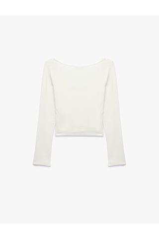 Koton Modal Karışımlı Dantel Detaylı Slim Fit Kısa Kollu U Yaka Hırka Ekru 6sal90025ık