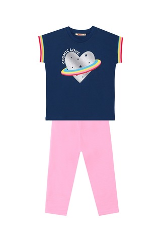 Cosmic Love Kız Çocuk Yazlık T-Shirt Tayt Takım