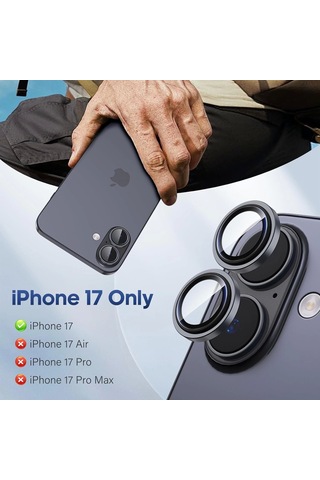 İphone Uyumlu 17 Kamera Koruyucu Gece Çekim Destekli Premium Safir Lens Koruma Parlak Temperli Cl-12