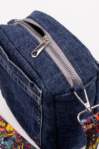 Fabric Craft Bag Kadın Çapraz Çanta Denim Kot Cepli Desenli Askılı Özel Seri 21x21 Cm Lacivert