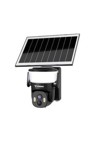 Torima Cmr30 Siyah Şarjlı Duvar Lambası Görünümlü Dış Mekan Kamerası Akıllı Ip Güneş Enerjili Kamera