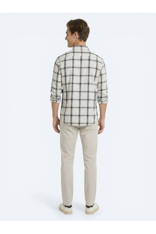 Kip Bej Oversize Fit Dokuma Casual Gömlek