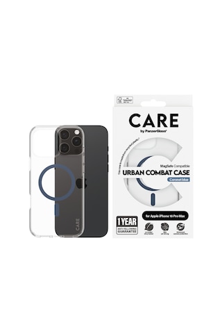 Apple Uyumlu iPhone 16 Pro Max Magsafe  Urban Combat Şeffaf-mavi Telefon Kılıfı Şeffaf