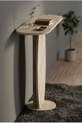 Dresuar Modern Dekoratif Antre Konsolu Giriş Hol Koridor Salon Konsol Masası 7031 Traverten Çok Renkli