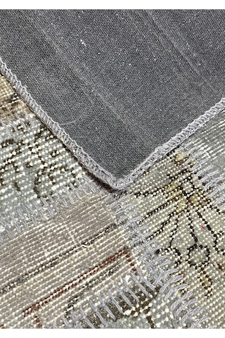 Modern Bohem Stil El Dokuması Vintage Halı Özel Tasarım Patchwork Koleksiyonu Gri