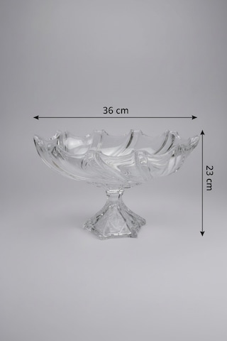 36x23 Cm Cam Ayaklı Meyvelik Modern Ve Dekoratif Masa Üstü Sunum