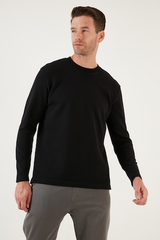 Buratti % 100 Pamuk Bisiklet Yaka Regular Fit Erkek Sweat 5905406 Siyah
