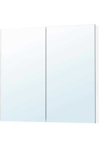 Banyo Duvar Dolabı, 100x15x95 Cm, 2 Ayna Kapaklı Açık Ceviz