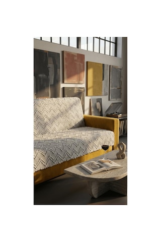 %100 Pamuk Koltuk Örtüsü Oturma Ve Sırt Kısmını Kaplayan Koruyucu Örtü 180 X 220 Gri