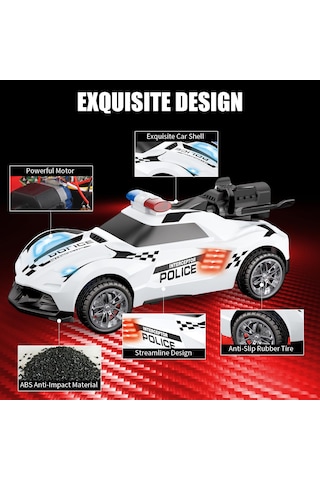 Uzaktan Kumandalı Şarjlı Duman Atan Araba 1:20 Full Fonksiyon Kumandalı Buhar Çıkaran Oyuncak Araba Beyaz