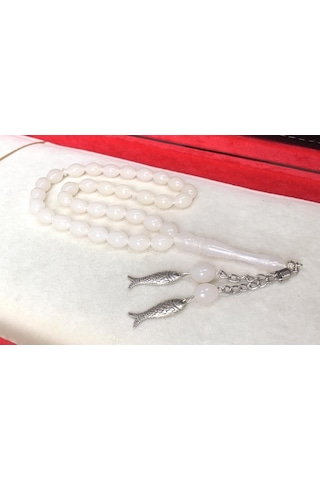 Tesbihci Kırık Beyaz Beyzi Model Sıkma Toz Kehribar