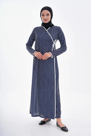 Puantiyeli Yandan Bağlamalı Namaz Elbisesi-21009 Gül Kurusu