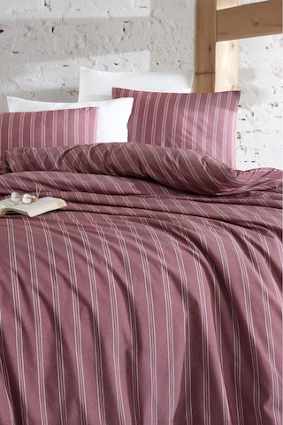 Organik Keten Çift Kişilik Nevresim Takımı Bordo