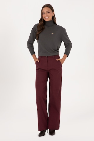U.S. Polo Assn. Kadın Bordo Loose Fit Kanvas Pantolon 50316913-VR177