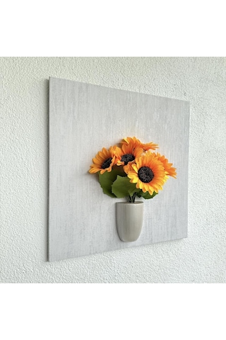 Kabartma Dokulu, Ayçiçekli 3d Tablo