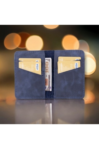 Enrico Slim Deri Kartlık Tn5 Antik Mavi