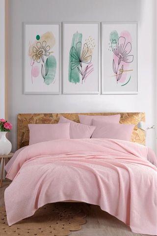 Ecocel Pike Örtü Battal King 230x240cm Karde Pudrapembe Pudrapembe