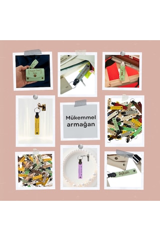 Sarı & Yeşil, Emlak Danışmanlarına Müşteri Hediyesi, 14 Lü Set, İsim Yazılabilir Deri Anahtarlık