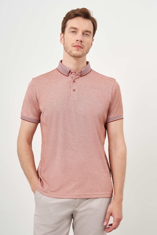 Morven Erkek Kiremit Trend Merserize Düz Düğmeli Yaka Dynamic Fit T-shirt 24ys018011460 Kiremit