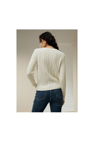 Youknitwear You Rio Bisiklet Yaka Kadın Kazak Beyaz