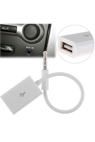 Usb To Aux Kablosu Stereo 4655P Dişi Ses 3.5Mm Mp3 Player Telefon